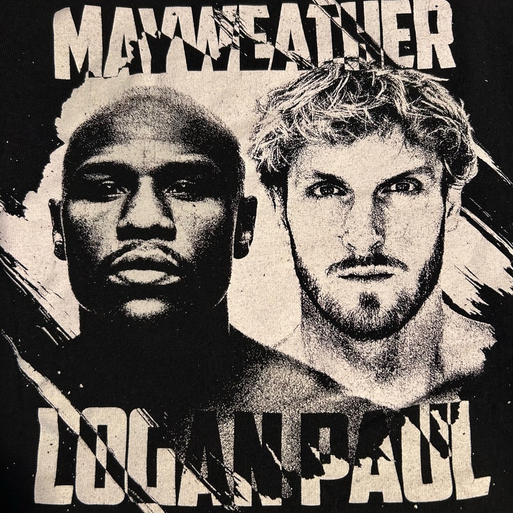 Gildan Cotton Black T-Shirt MAYWEATHER/LOGAN‎ PAUL Boxing Match size Large
